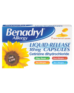Picture of Benadryl Allergy Liquid Release 10MG  7 Caps